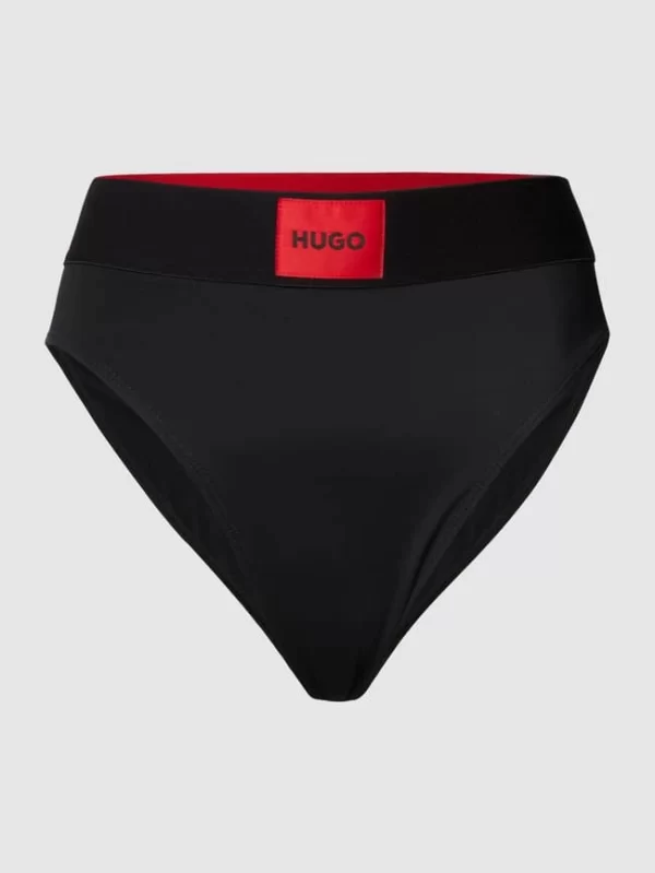 Blitzangebot ? HUGO High Waist ? Bikini-Hose Mit Label-Patch Modell ‘Red Label’ – Schwarz ? 3
